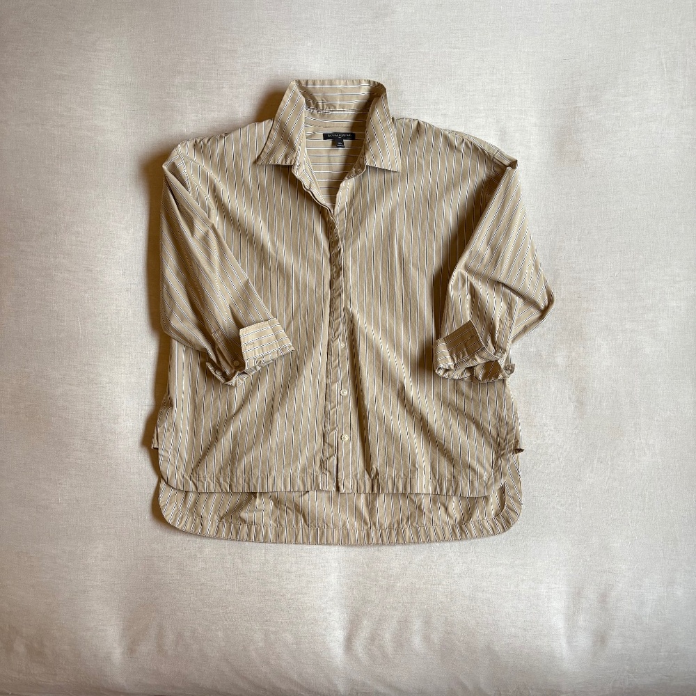 SOLD: BR Oversized Button Up Shirt, Striped